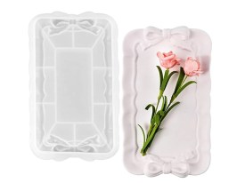 Molde silicona bandeja rectangular con moño 